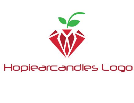 diamond with leaf jewelry logo