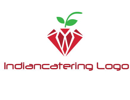 diamond with leaf jewelry logo