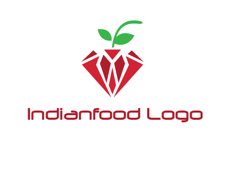 diamond with leaf jewelry logo