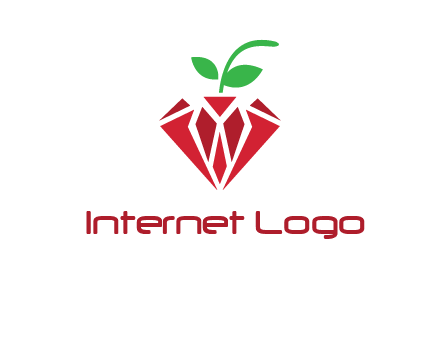 diamond with leaf jewelry logo