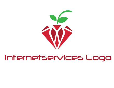diamond with leaf jewelry logo
