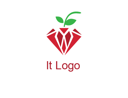 diamond with leaf jewelry logo
