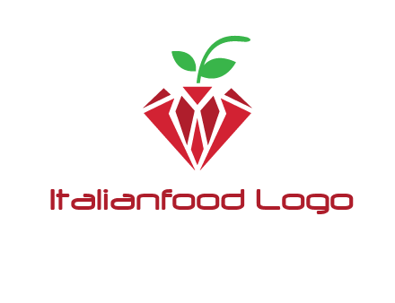 diamond with leaf jewelry logo