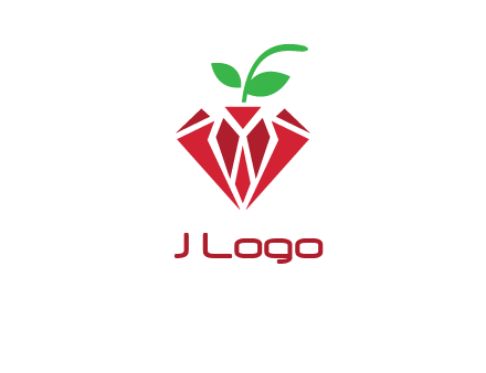 diamond with leaf jewelry logo