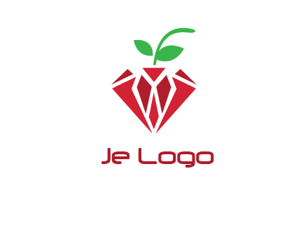 diamond with leaf jewelry logo