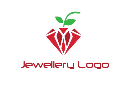 diamond with leaf jewelry logo