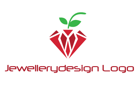 diamond with leaf jewelry logo