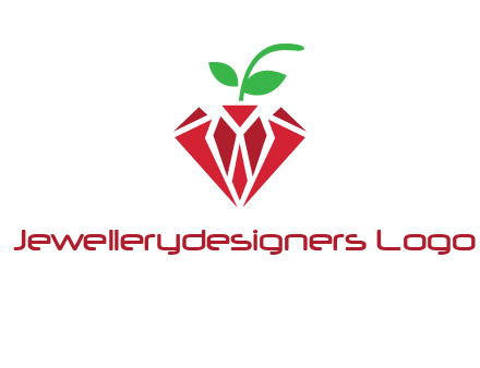 diamond with leaf jewelry logo