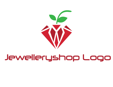 diamond with leaf jewelry logo