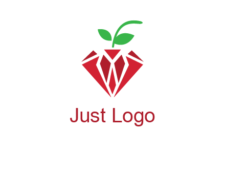 diamond with leaf jewelry logo