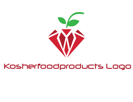 diamond with leaf jewelry logo