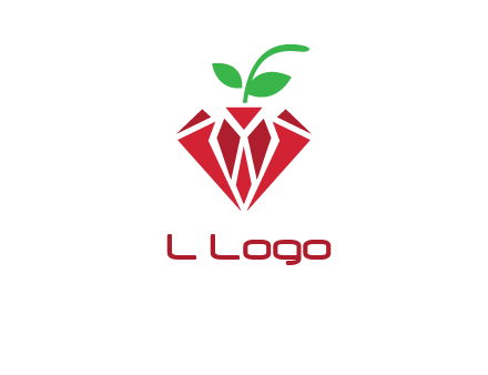 diamond with leaf jewelry logo