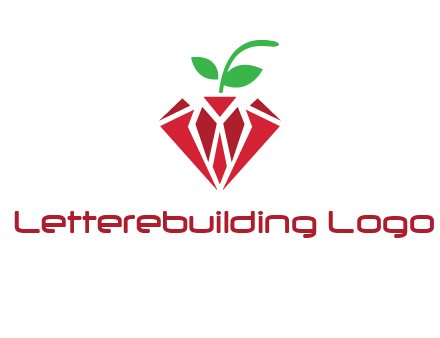diamond with leaf jewelry logo