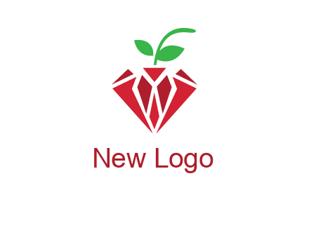 diamond with leaf jewelry logo