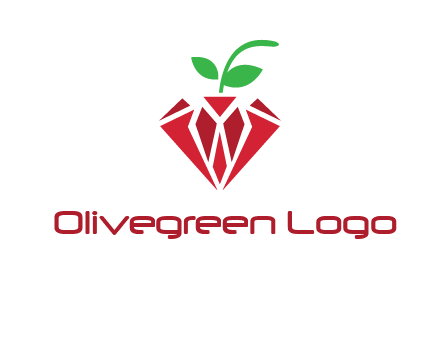 diamond with leaf jewelry logo