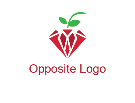diamond with leaf jewelry logo