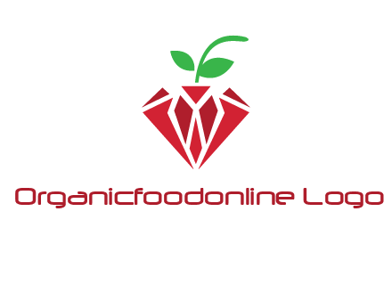 diamond with leaf jewelry logo