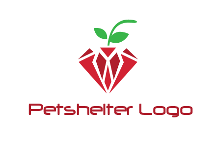 diamond with leaf jewelry logo