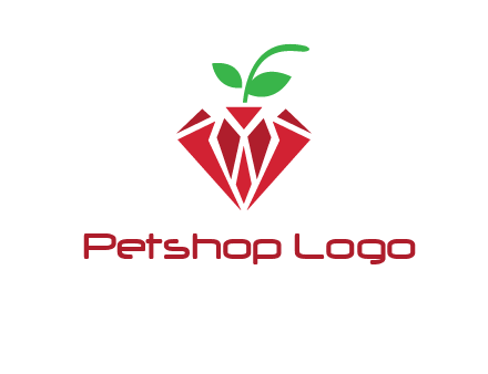 diamond with leaf jewelry logo
