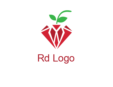 diamond with leaf jewelry logo
