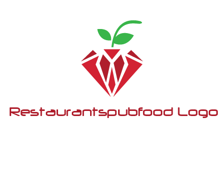diamond with leaf jewelry logo