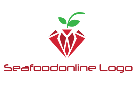 diamond with leaf jewelry logo