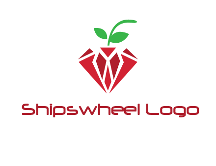 diamond with leaf jewelry logo