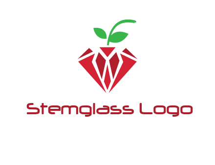 diamond with leaf jewelry logo