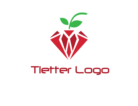 diamond with leaf jewelry logo
