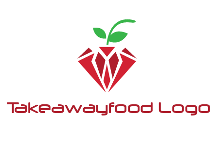 diamond with leaf jewelry logo