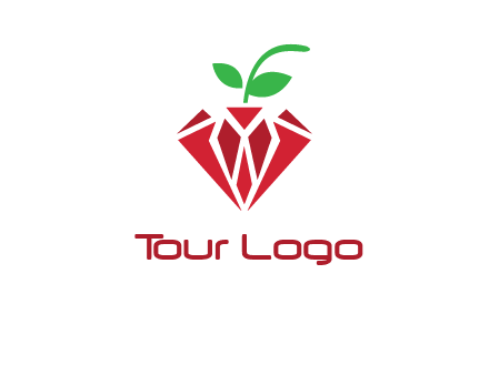 diamond with leaf jewelry logo