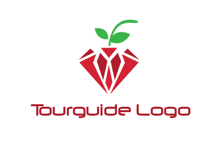 diamond with leaf jewelry logo