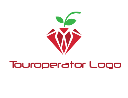 diamond with leaf jewelry logo
