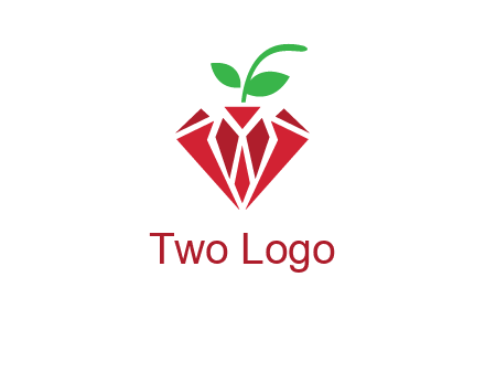 diamond with leaf jewelry logo