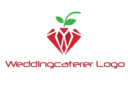 diamond with leaf jewelry logo