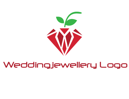 diamond with leaf jewelry logo