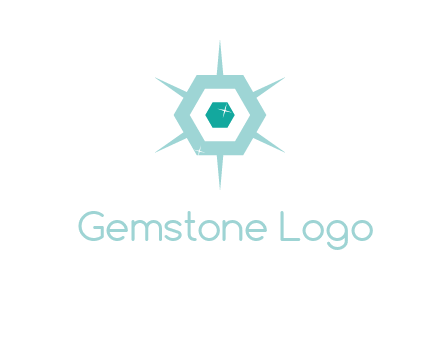 hexagon gemstones jewelry logo