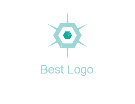 hexagon gemstones jewelry logo