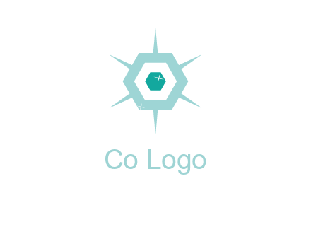 hexagon gemstones jewelry logo