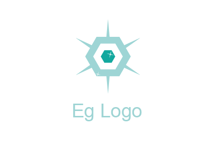hexagon gemstones jewelry logo