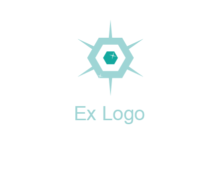 hexagon gemstones jewelry logo