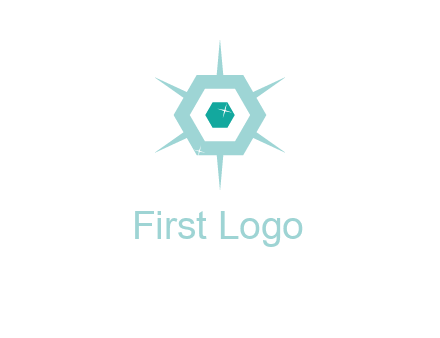 hexagon gemstones jewelry logo