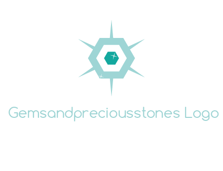 hexagon gemstones jewelry logo