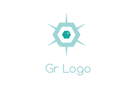 hexagon gemstones jewelry logo