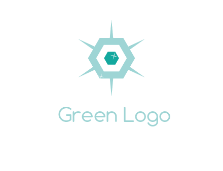 hexagon gemstones jewelry logo