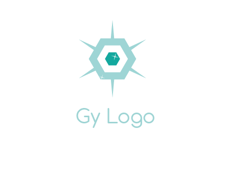 hexagon gemstones jewelry logo
