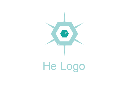 hexagon gemstones jewelry logo