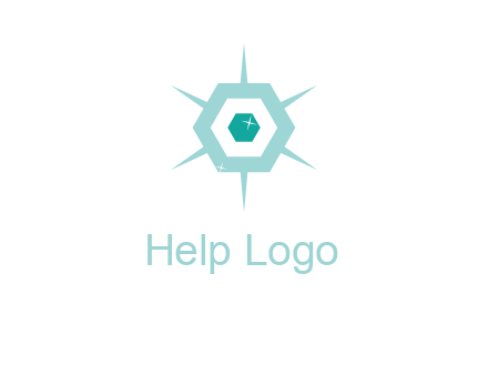 hexagon gemstones jewelry logo