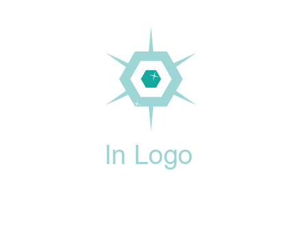 hexagon gemstones jewelry logo