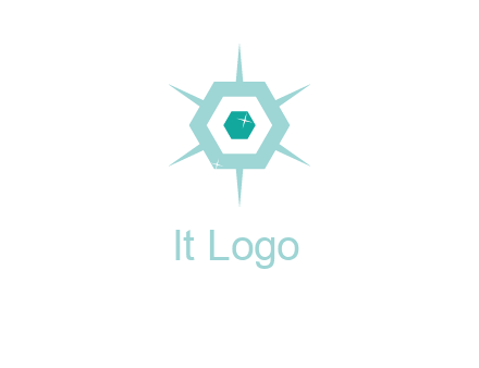hexagon gemstones jewelry logo